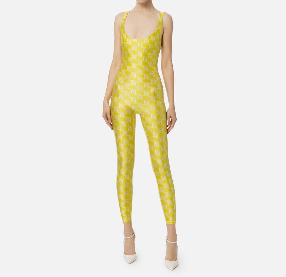 Jumpsuit aus Lycra mit Logo-Print