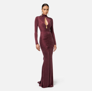 Red Carpet-Kleid aus Jersey mit Raffung und Kette