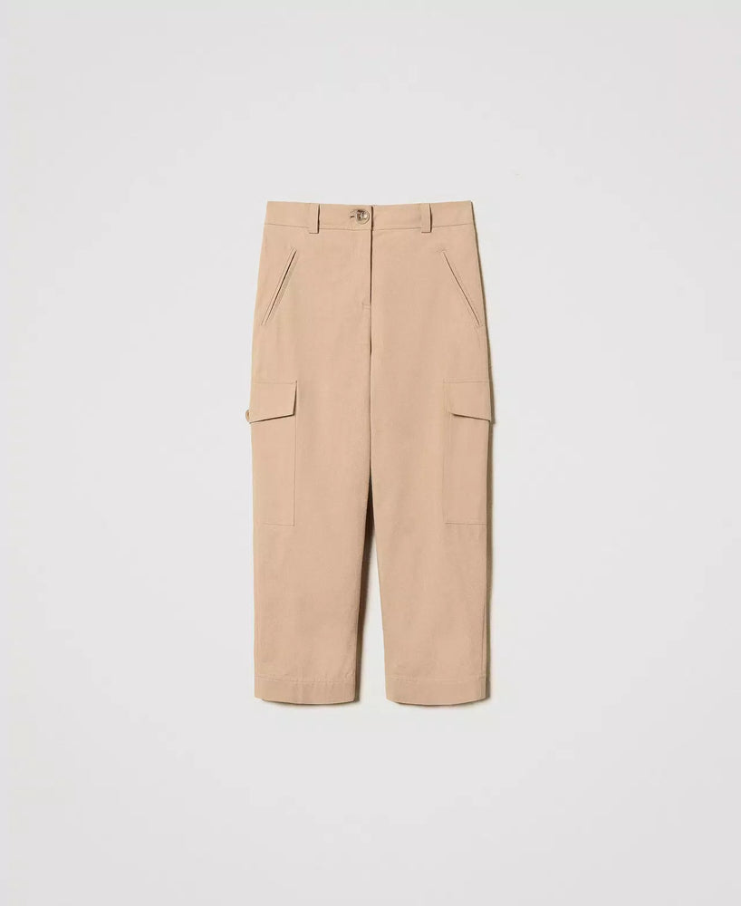 Cargohose aus Gabardine aus Baumwollmischung