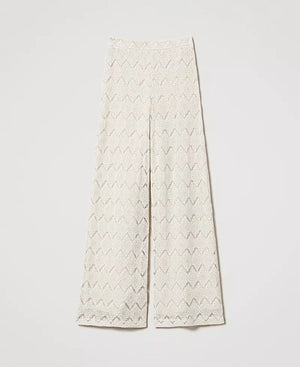 Wide-Leg-Hose aus Makrameespitze