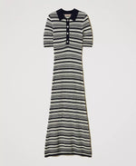 Zweifarbiges Maxistrickkleid