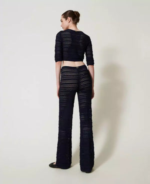 Strickhose mit Lochmuster