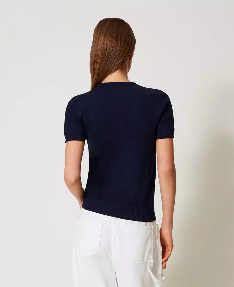 Stehkragenpullover mit „Oval T“-Logo