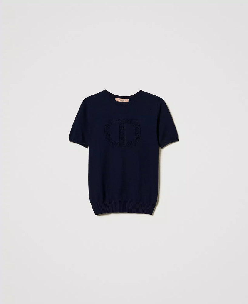 Stehkragenpullover mit „Oval T“-Logo