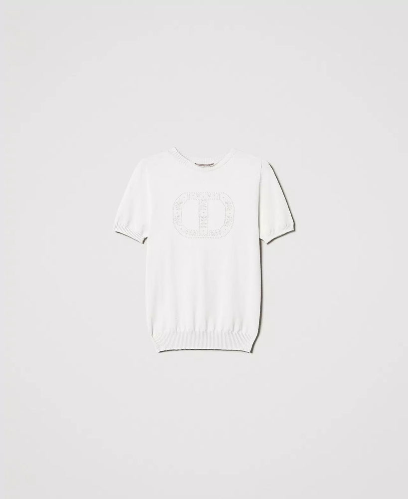 Stehkragenpullover mit „Oval T“-Logo
