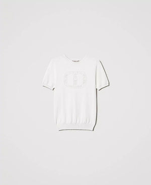 Stehkragenpullover mit „Oval T“-Logo