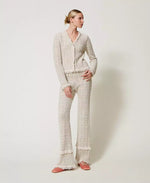 Hose aus Jacquard-Strick mit Lurex