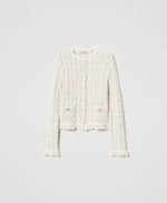 Jacke aus Jacquard-Strick mit Lurex