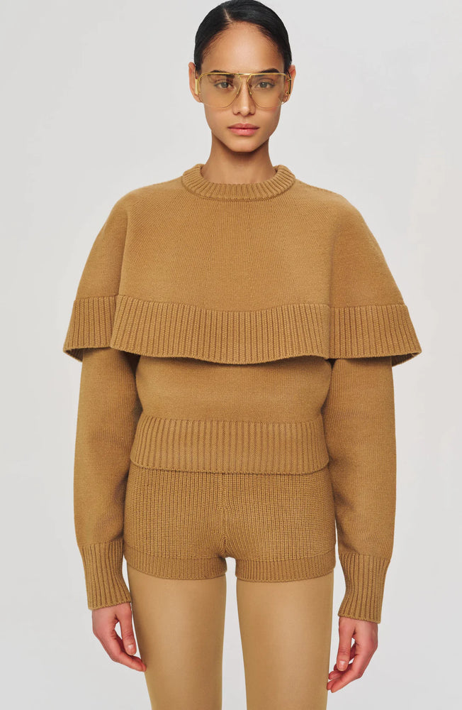 EVIAN KNIT TOP - CAMEL