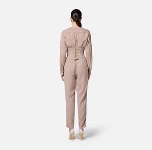 Jumpsuit aus Baumwolle mit Kontrast-Piping