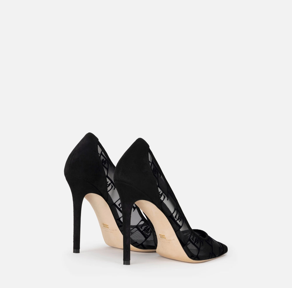 Pumps aus Wildleder mit Flock-Element