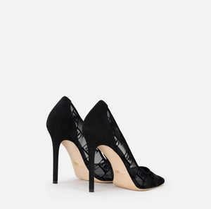 Pumps aus Wildleder mit Flock-Element