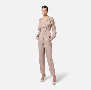 Jumpsuit aus Baumwolle mit Kontrast-Piping