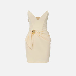 Kleid aus fließendem Crêpe mit Maxi-Schleife