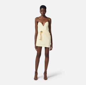 Kleid aus fließendem Crêpe mit Maxi-Schleife