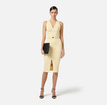 Bustierkleid aus Crêpe mit kontrastierenden Ziernähten