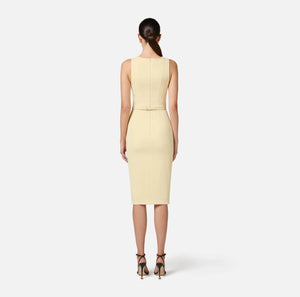 Bustierkleid aus Crêpe mit kontrastierenden Ziernähten