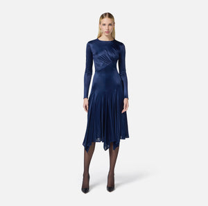 Asymmetrisches Kleid aus glänzendem Jersey