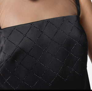 Kleid aus Duchesse mit Strass