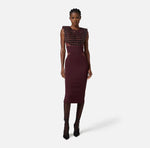 Kleid aus leichtem Crêpe und Tüll mit Kokosnuss-Stickereien