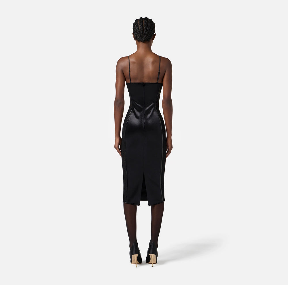 Kleid aus Samt und floraler Spitze
