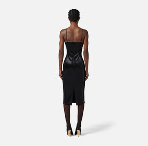 Kleid aus Samt und floraler Spitze