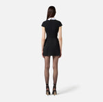 Minikleid aus Satin und Popeline mit Schmuckhäkchen