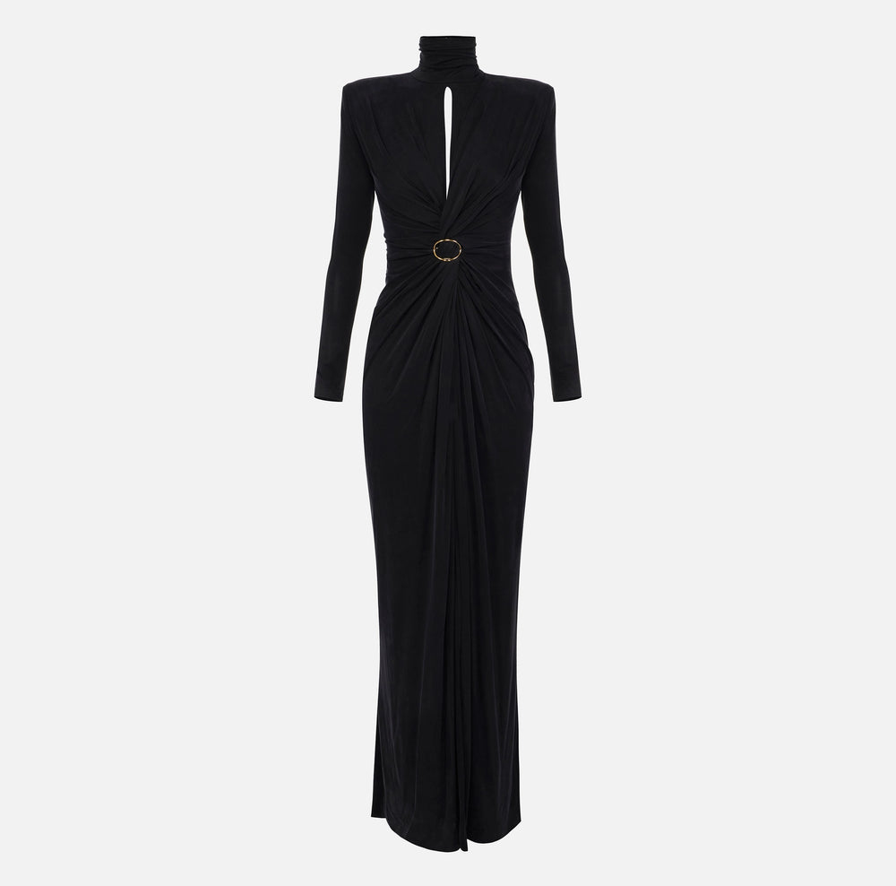 Red Carpet-Kleid aus Cupro-Jersey mit Raffungen