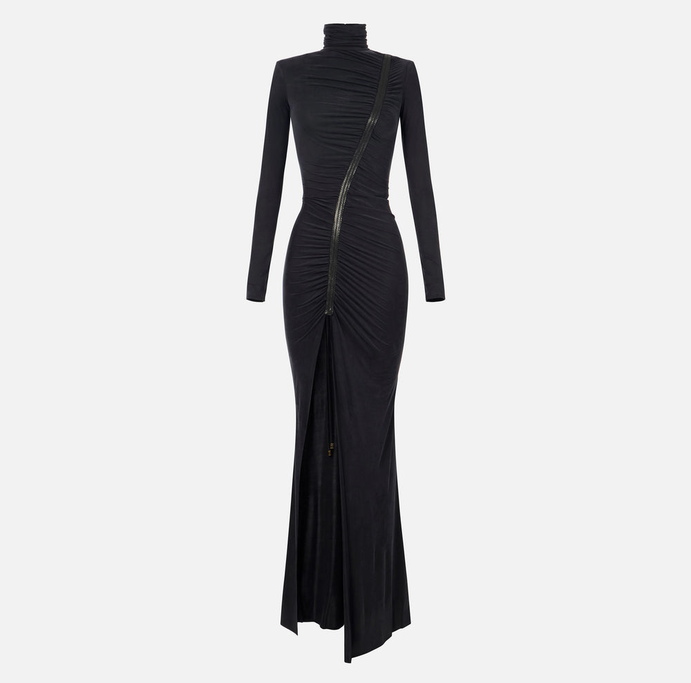 Red Carpet-Kleid aus Cupro-Jersey mit Python-Details