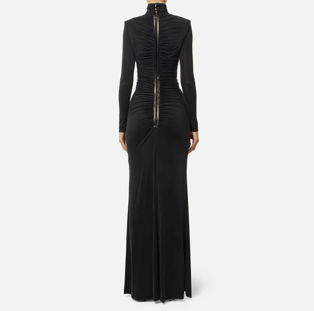 Red Carpet-Kleid aus Cupro-Jersey mit Python-Details