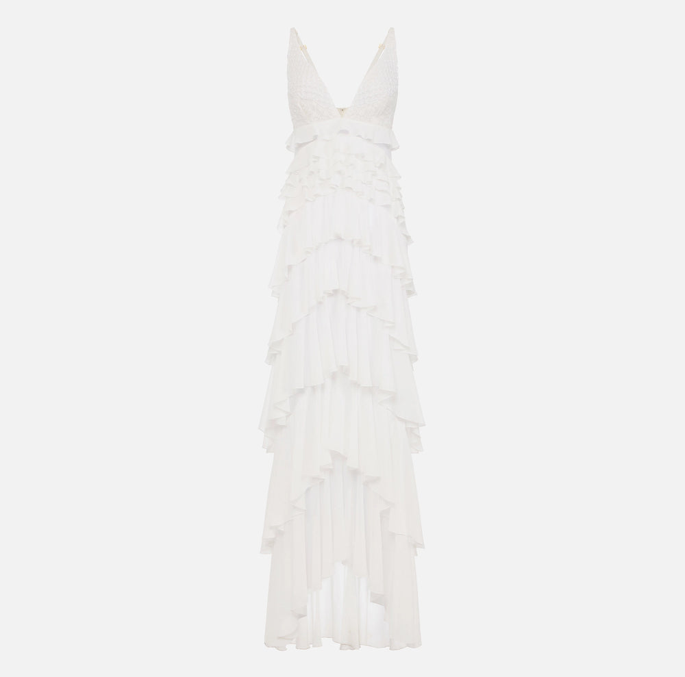 Red Carpet-Kleid aus Georgette mit Volants