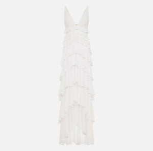 Red Carpet-Kleid aus Georgette mit Volants