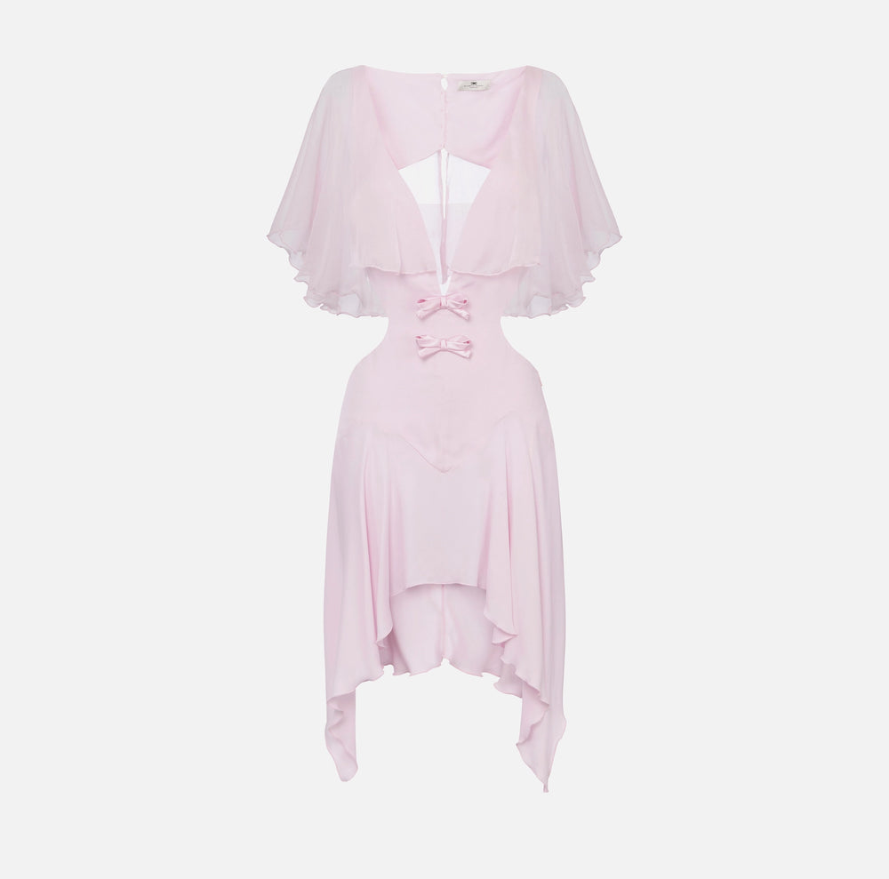 Kleid aus Georgette mit Umhang