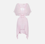 Kleid aus Georgette mit Umhang