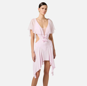 Kleid aus Georgette mit Umhang
