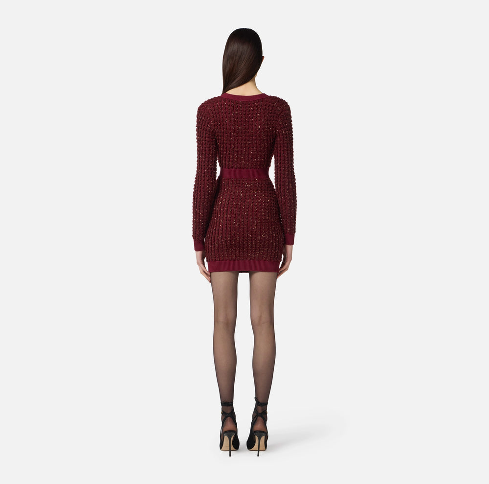 Kleid aus Bouclé mit Pailletten