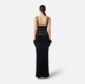Red Carpet-Strickkleid mit Transparenzen