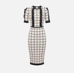 Kleid aus Jacquard mit Logo und Rüschen