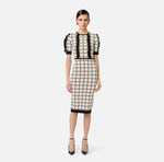Kleid aus Jacquard mit Logo und Rüschen