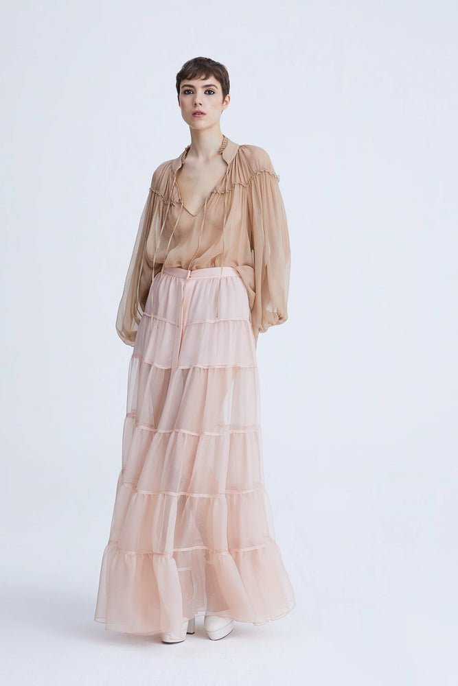 SILK CHIFFON SKIRT