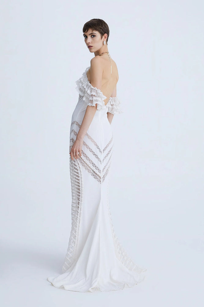 LONG CREPE DE CHINE DRESS