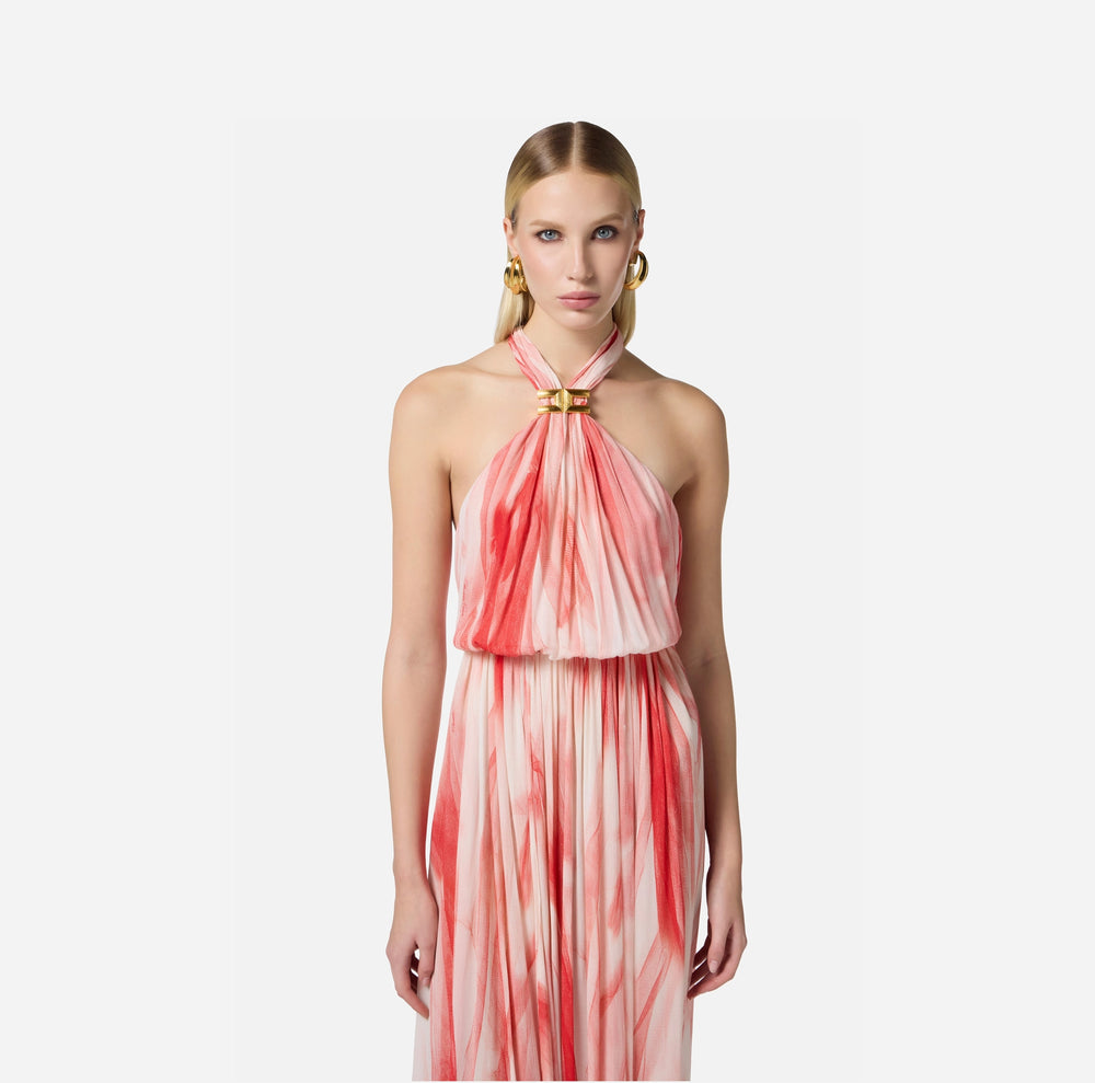 Red Carpet Kleid aus Viskosestoff mit Tüllprint
