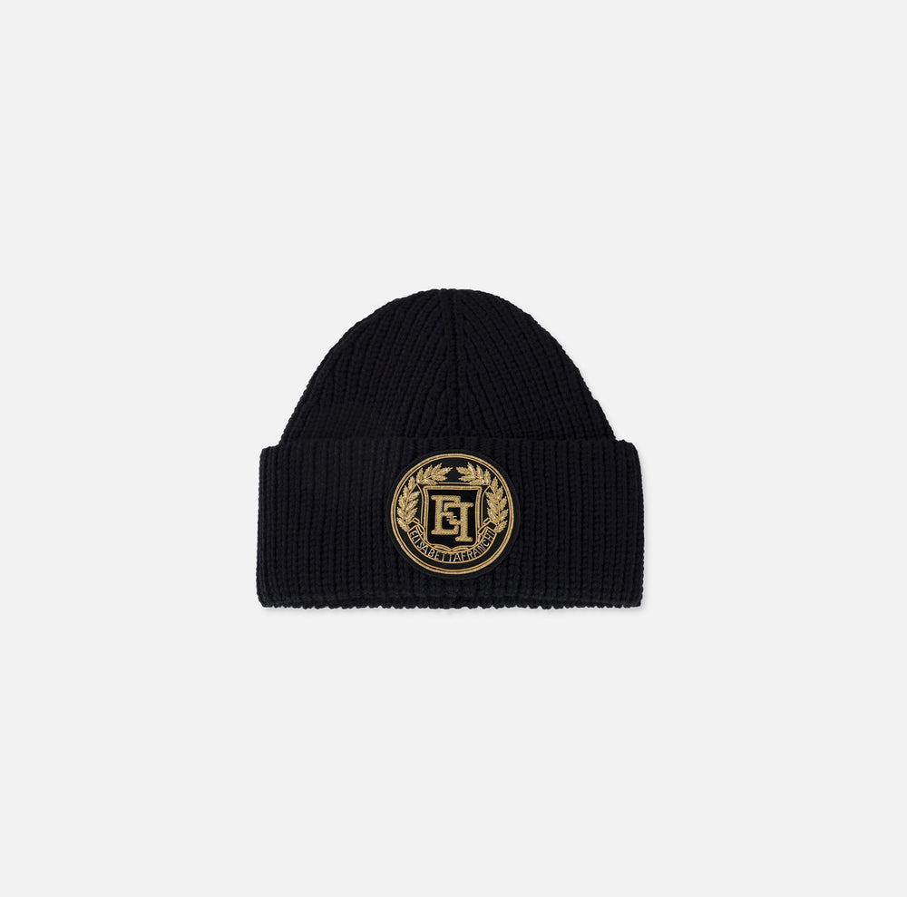 Beanie aus Wolle mit Logo-Patch