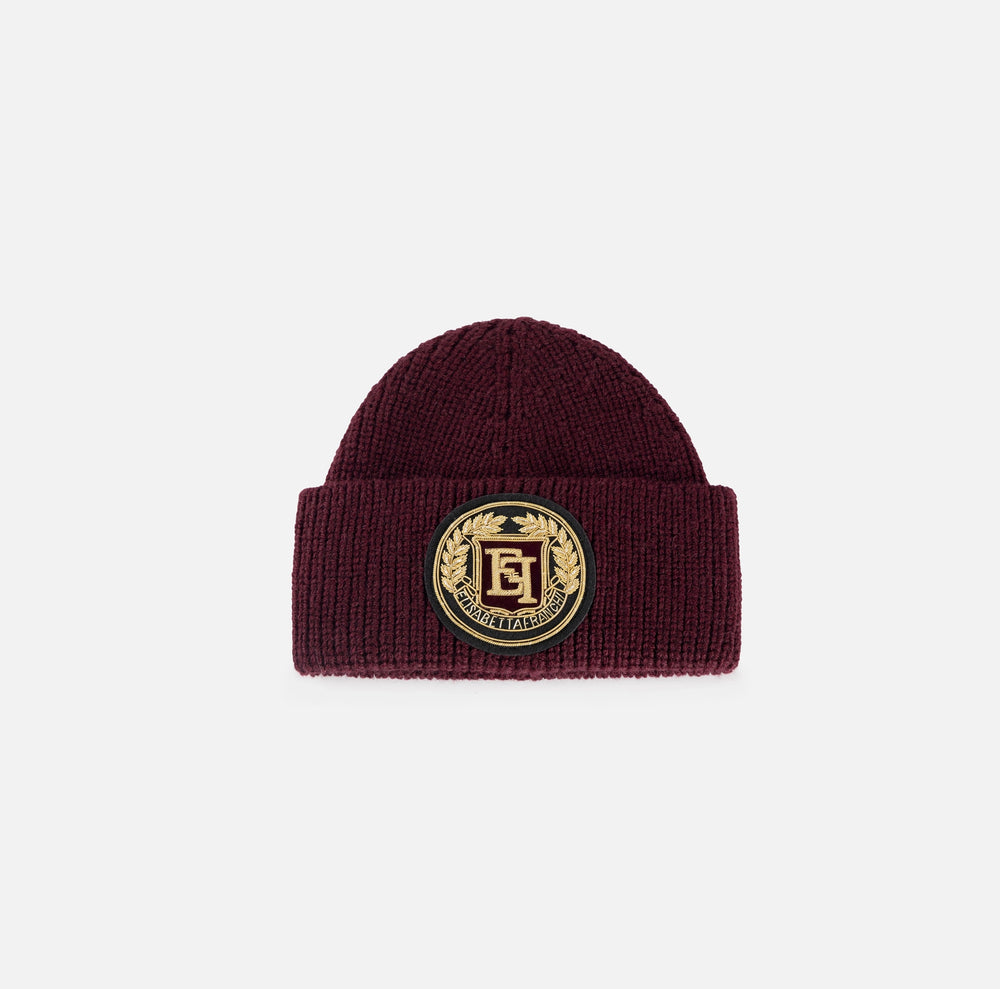 Beanie aus Wolle mit Logo-Patch