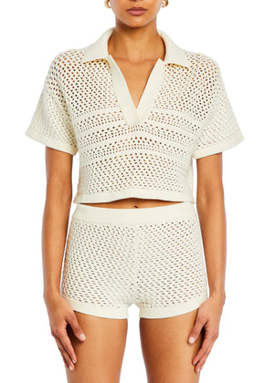 NANI CROCHET CROP POLO