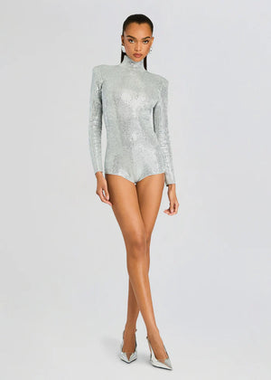 AUBURN EMBELLISHED KNIT ROMPER