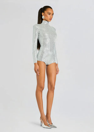 AUBURN EMBELLISHED KNIT ROMPER