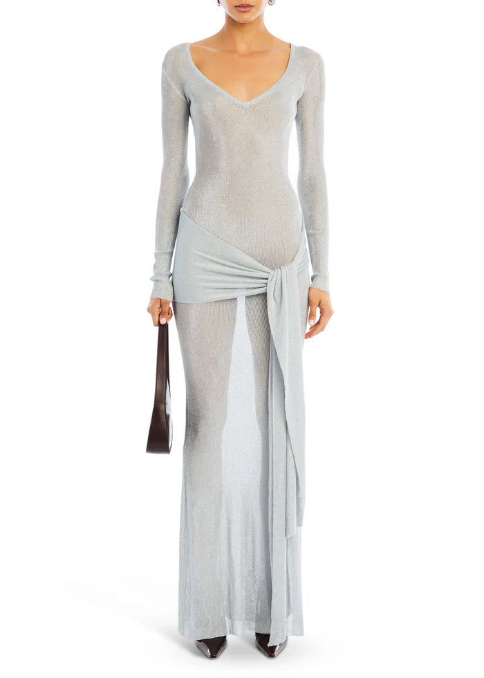 ASHERA METALLIC KNIT DRESS