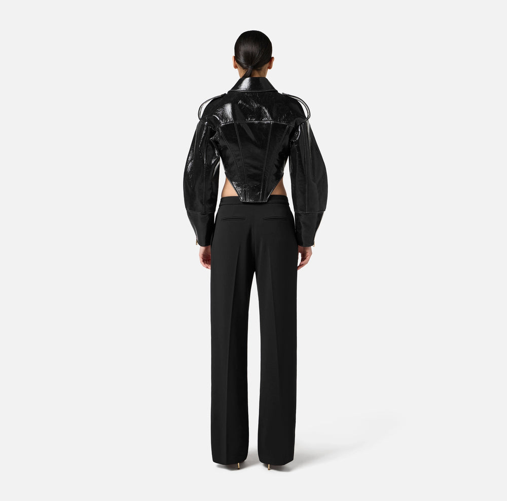 Bustier-Jacke aus beschichtetem Tuch