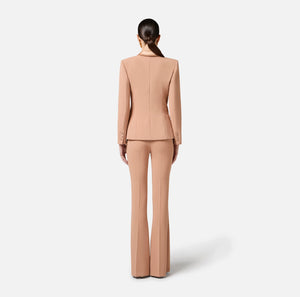 Jacke aus Crêpe mit Revers aus Satin